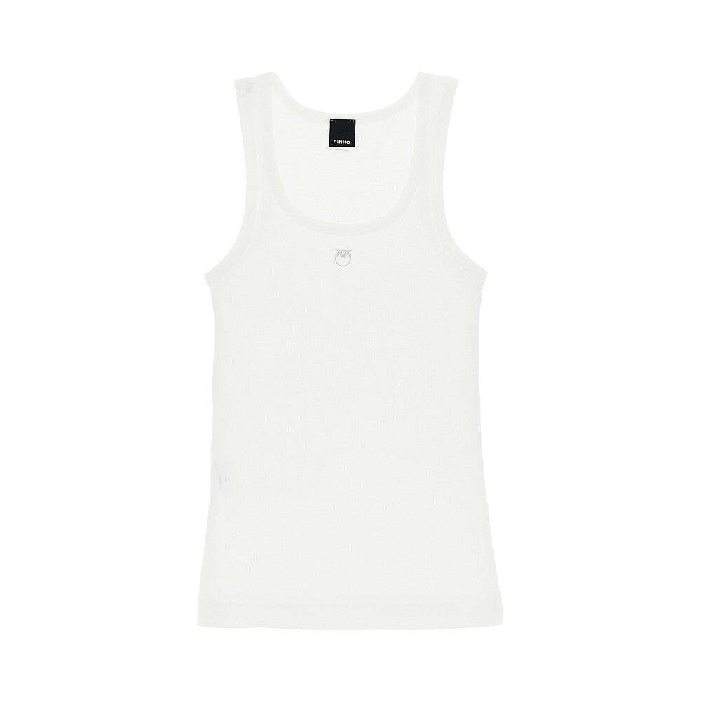 Pinko Love Birds Logo Ribbed Tank Top